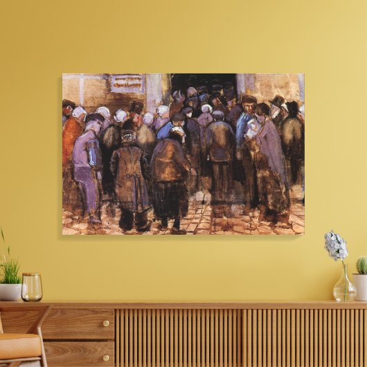 De armen en het geld van Vincent van Gogh Canvas Afdruk (Insitu (Woonkamer))