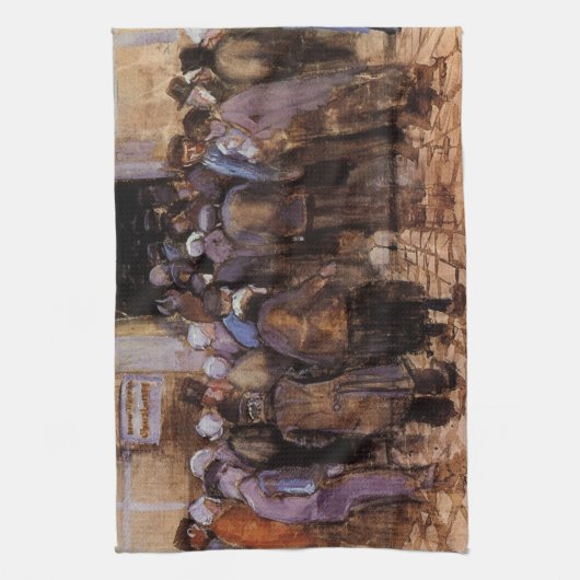 De armen en het geld van Vincent van Gogh Theedoek (Verticaal)