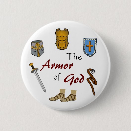 De Armor van God Ronde Button 5,7 Cm (Voorkant)