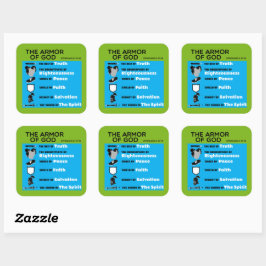 De Armor van God Vierkante Sticker
