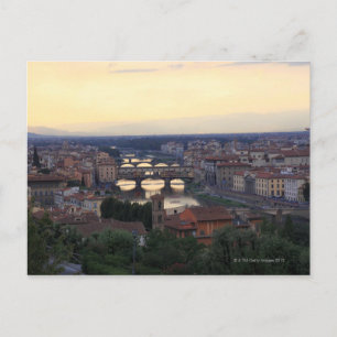 De Arno en de Ponte Vecchio in Florence, Briefkaart