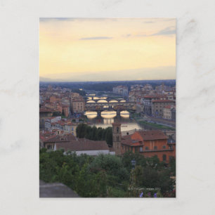 De Arno en de Ponte Vecchio in Florence, Briefkaart
