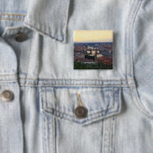 De Arno en de Ponte Vecchio in Florence, Vierkante Button 5,1 Cm (In situ)