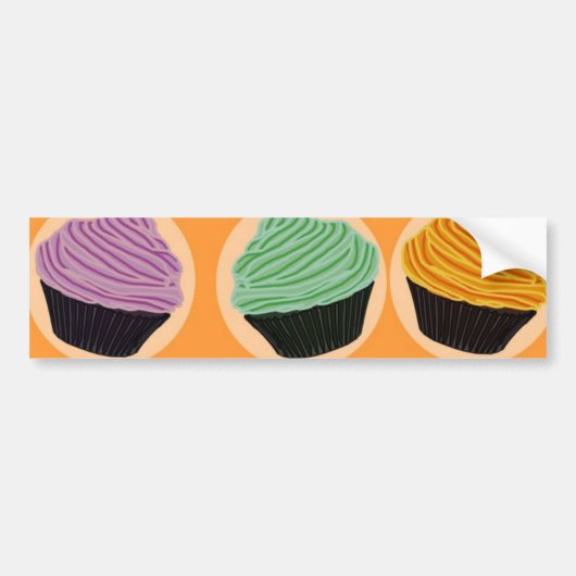 De Aroma's van Cupcake Bumpersticker (Voorkant)