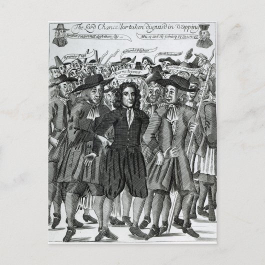 De arrestatie van rechter Jeffreys 1689 Briefkaart (Voorkant)