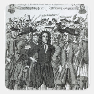 De arrestatie van rechter Jeffreys 1689 Vierkante Sticker