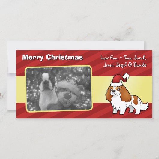 De Arrogante Koning Charles Spaniel van Chrstmas Feestdagenkaart (Voorkant)