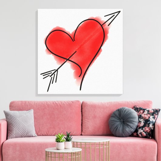 DE ARROUW VERSTERKTE Canvasafdruk VAN DE CUPID Canvas Afdruk (Insitu (Woonkamer))