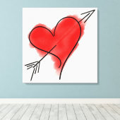 DE ARROUW VERSTERKTE Canvasafdruk VAN DE CUPID Canvas Afdruk (Insitu (Houten vloer))