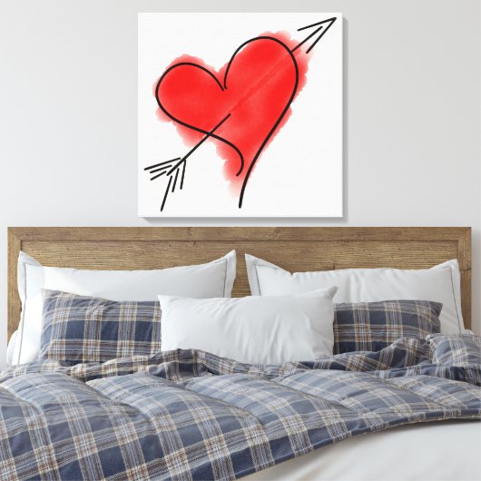 DE ARROUW VERSTERKTE Canvasafdruk VAN DE CUPID Canvas Afdruk (Insitu (Slaapkamer))