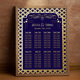 De Art Deco Gatsby Wedding Seating Seating Seatin Folie Afdrukken