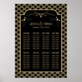 De  Art Deco Gatsby Wedding Seating Seating Seatin Poster (Voorkant)