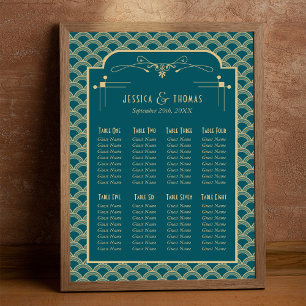 De  Art Deco Gatsby Wedding Seating Seating Seatin Poster
