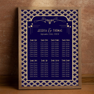 De  Art Deco Gatsby Wedding Seating Seating Seatin Poster