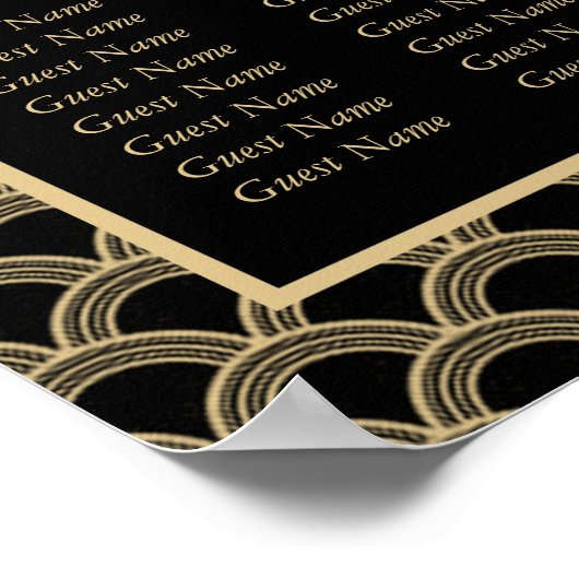 De Art Deco Gatsby Wedding Seating Seating Seatin Poster (Hoek)