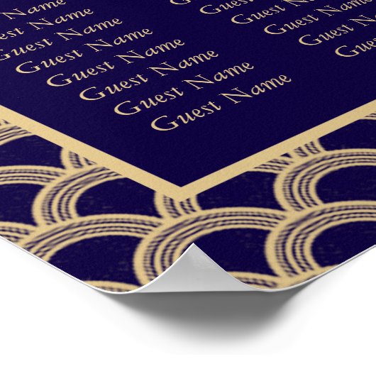 De  Art Deco Gatsby Wedding Seating Seating Seatin Poster (Hoek)