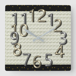 De-art-van-tijd - MoD-Silver & Gold-klokken Vierkante Klok