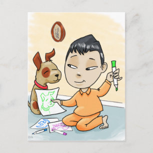 De artiest en zijn muze briefkaart
