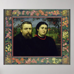 De artiest met zijn vrouw Bonicella, 1887 Poster