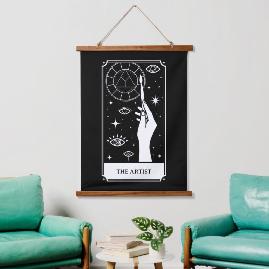 de ARTIST TAROT KAART aanpasbare tekst Hangend Wandkleed (Woonkamer)