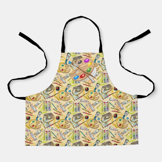 De artistieke All-Over Print Apron Schort (Voorkant)
