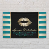 De artistieke Gold Lips Moderne Blauwgroen en Gold Spandoek