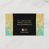 De artistieke gouden bollen van de moderne glazige visitekaartje (Achterkant)