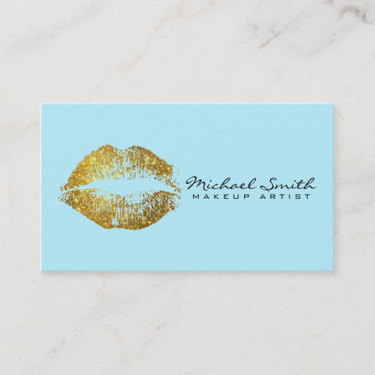 De artistieke gouden lippen maken #5 visitekaartje (Voorkant)