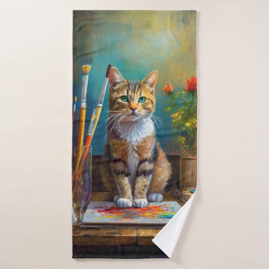 De Artistieke Kat Badhanddoek (Badhanddoek)