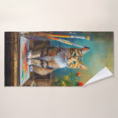 De Artistieke Kat Badhanddoek (Badhanddoek)