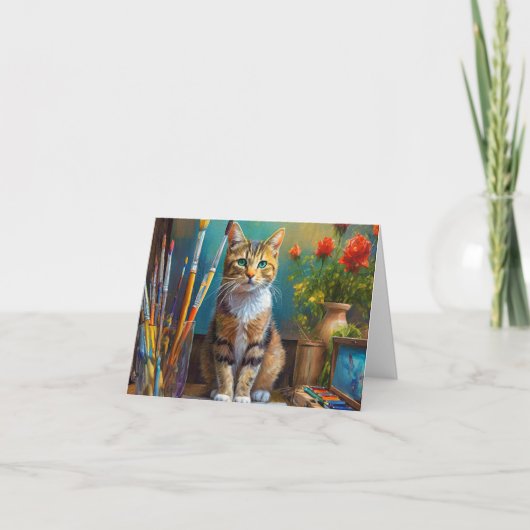 De Artistieke Kat Bedankkaart (Voorkant)