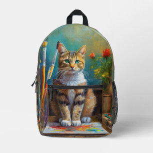 De Artistieke Kat Bedrukte Rugzak