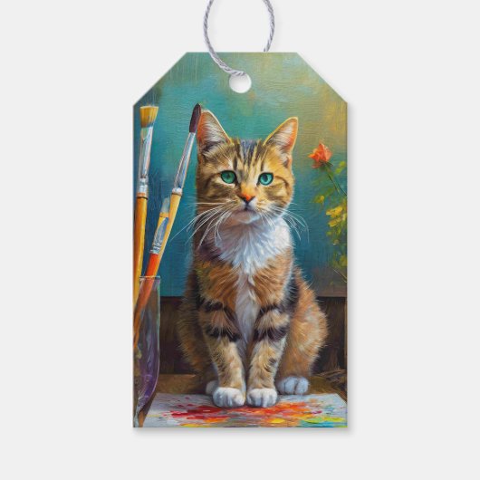 De Artistieke Kat Cadeaulabel (Voorkant)