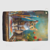De Artistieke Kat Golfhanddoek (Horizontaal)