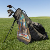 De Artistieke Kat Golfhanddoek (Groen)