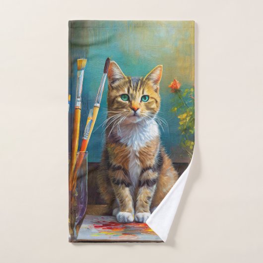 De Artistieke Kat Handdoek (Handdoek)