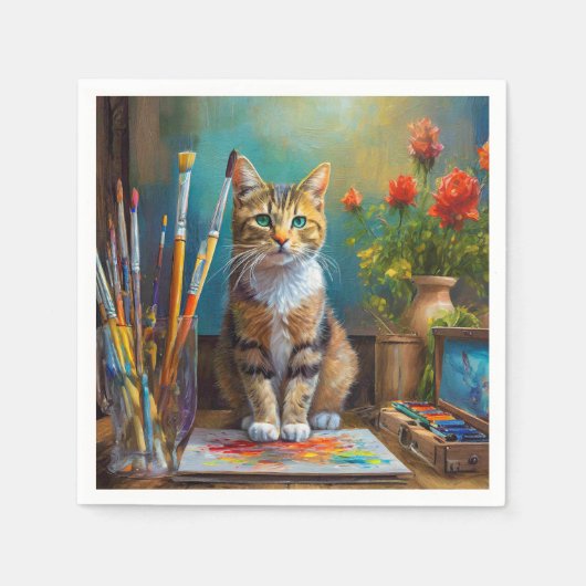 De Artistieke Kat Servet (Voorkant)