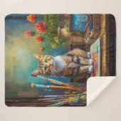 De Artistieke Kat Sherpa Deken (Voorkant (horizontaal))