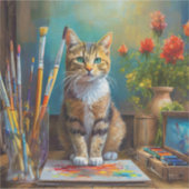 De Artistieke Kat Sticker (Voorkant)