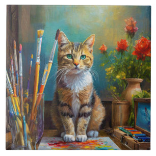 De Artistieke Kat Tegeltje