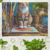 De Artistieke Kat Theedoek (Gevouwen)