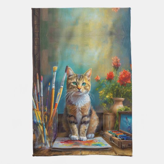 De Artistieke Kat Theedoek (Verticaal)