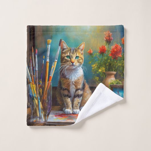De Artistieke Kat Washandje (Wasdoekje)
