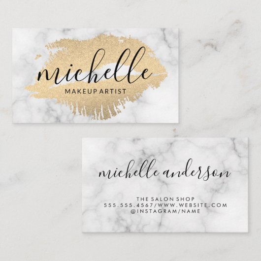 De artistieke marmer van de moderne Makeup Visitekaartje (Voorkant / Achterkant)