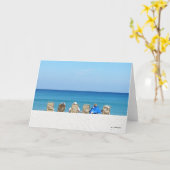 De artistieke Scène van het Strand, het Ontspannen Kaart (Gele Bloem)