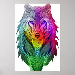 De artistieke visie van de Sigma Wolf-illustratie Poster
