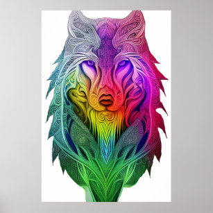 De artistieke visie van de Sigma Wolf-illustratie Poster
