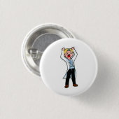 De arts is in de ronde button 3,2 cm (Voorkant /achterkant)