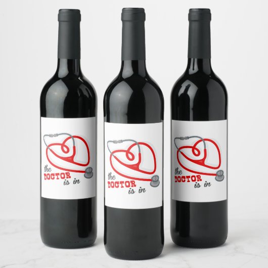 De arts kan wijn etiket (Flessen)