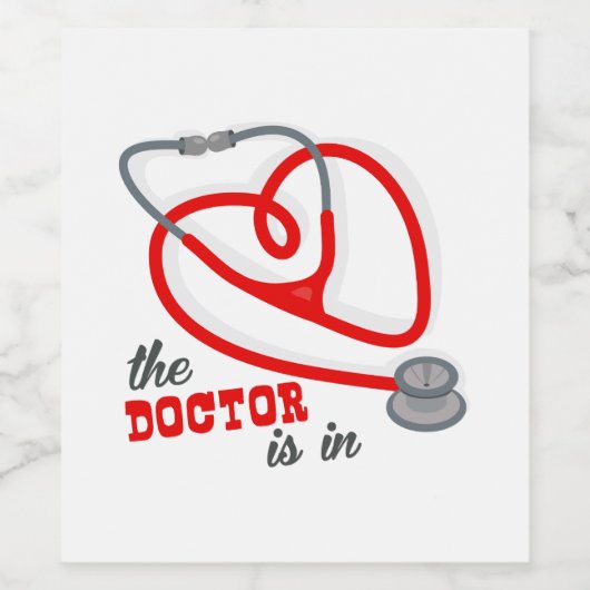 De arts kan wijn etiket (Enkel label)